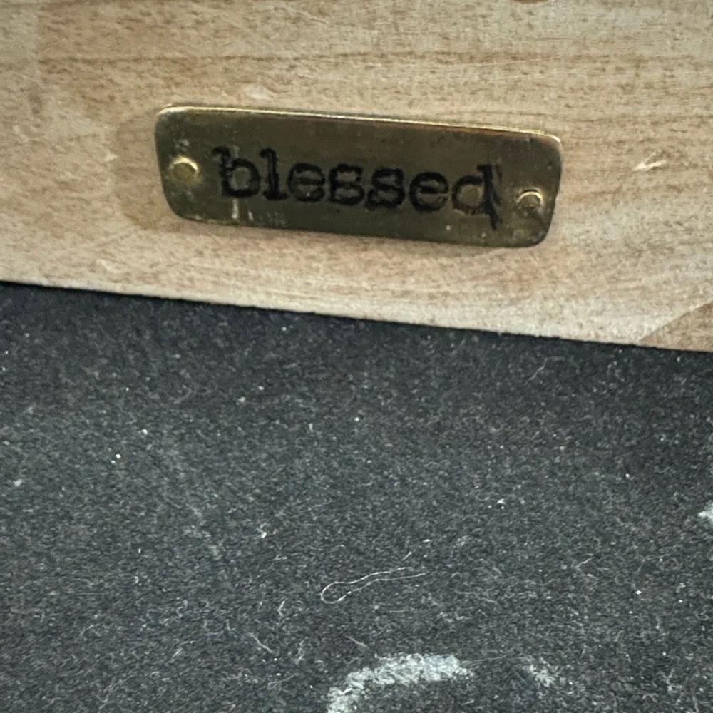 Wooden Cross Decor with metal Plex saying “BLESSED”